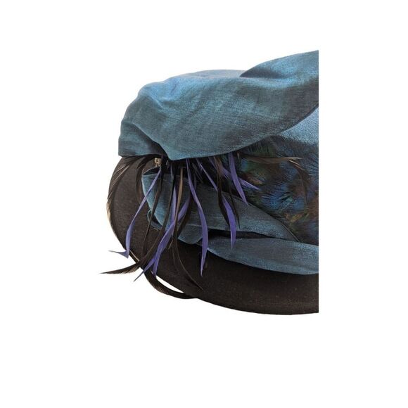 Whittall Shon Real Feathered Church Derby Hat Purple‎ Blue Black Multicolored main image 8